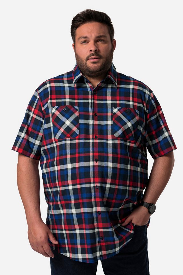 Men Plus Kurzarmhemd Men+ Karohemd Halbarm Kentkragen Comfort Fit von Men Plus