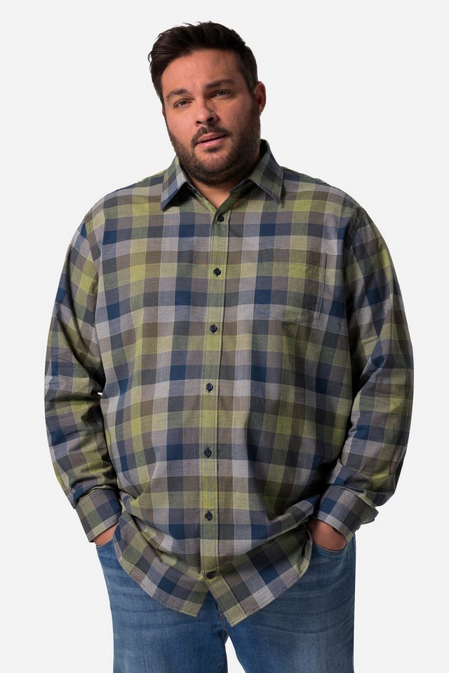 Men Plus Kurzarmhemd Men+ Karohemd Langarm Kentkragen Comfort Fit von Men Plus