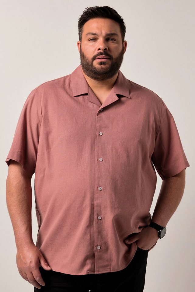 Men Plus Kurzarmhemd Men+ Leinenmix-Hemd Halbarm Cubakragen Cuba Fit von Men Plus