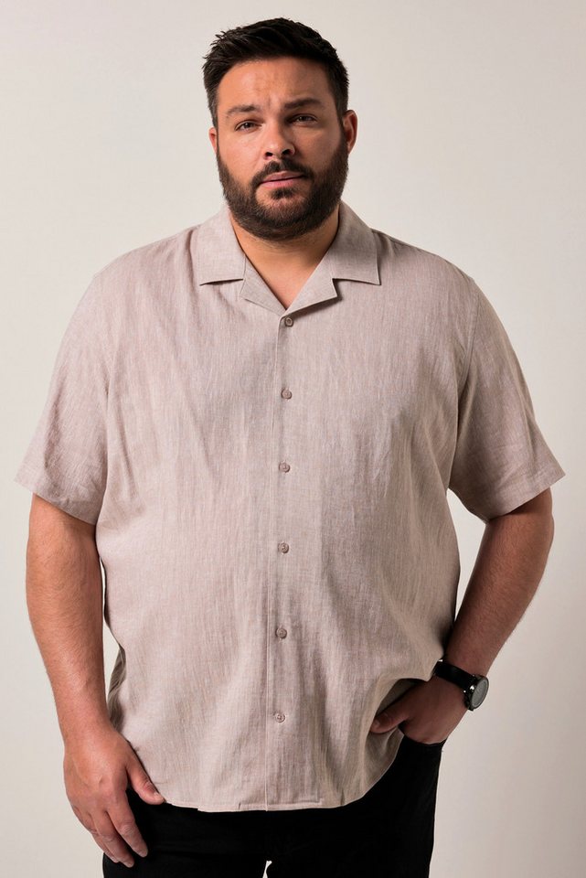 Men Plus Kurzarmhemd Men+ Leinenmix-Hemd Halbarm Cubakragen Cuba Fit von Men Plus