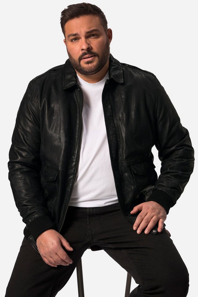 Men Plus Lederjacke Men+ Lederjacke Leder Rücken-Patch bis 8 XL von Men Plus