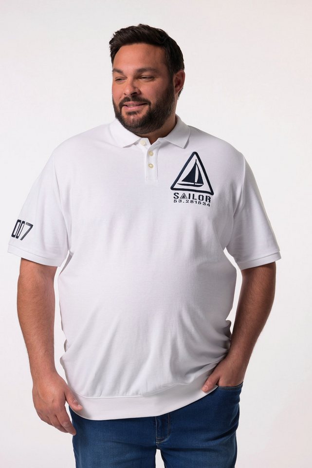 Men Plus Poloshirt Men+ Poloshirt Bauchfit Halbarm Piqué Prints von Men Plus