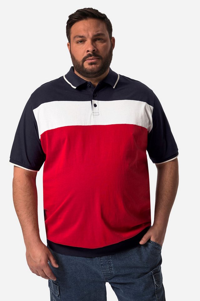 Men Plus Poloshirt Men+ Poloshirt Halbarm Bauchfit Colorblocking von Men Plus