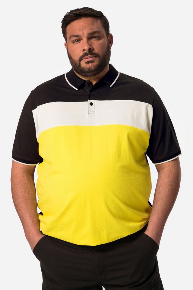 Men Plus Poloshirt Men+ Poloshirt Halbarm Bauchfit Colorblocking von Men Plus