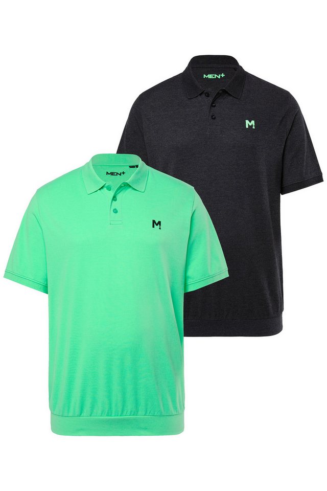 Men Plus Poloshirt Men+ Poloshirts 2er-Pack Bauchfit Basic Piqué von Men Plus