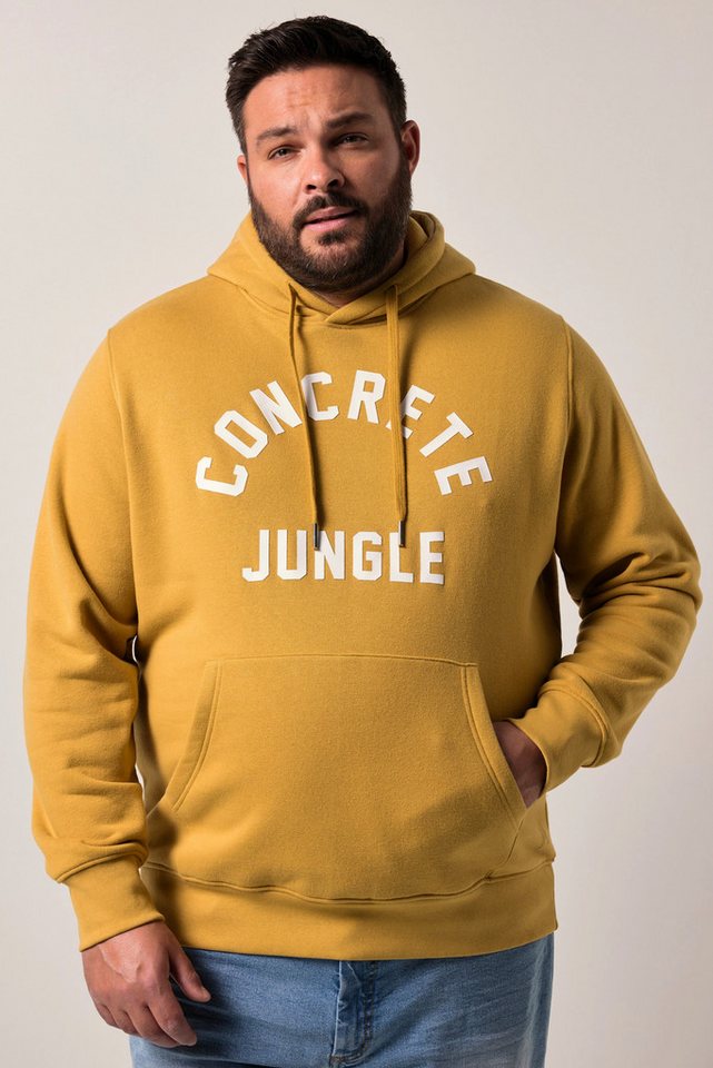 Men Plus Sweatshirt Men+ Hoodie Brustprint Kängurutaschen bis 8 XL von Men Plus