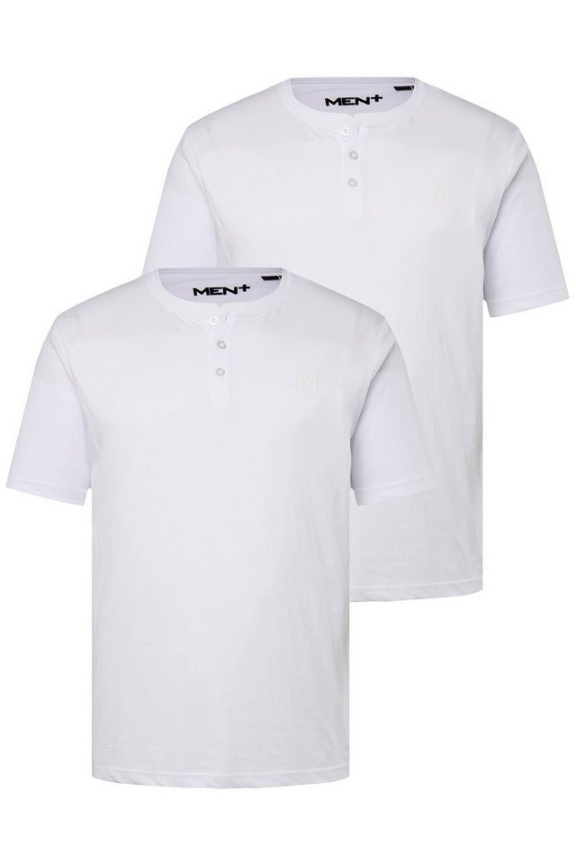 Men Plus T-Shirt Men+ Henley 2er-Pack Basic Halbarm Rundhals von Men Plus
