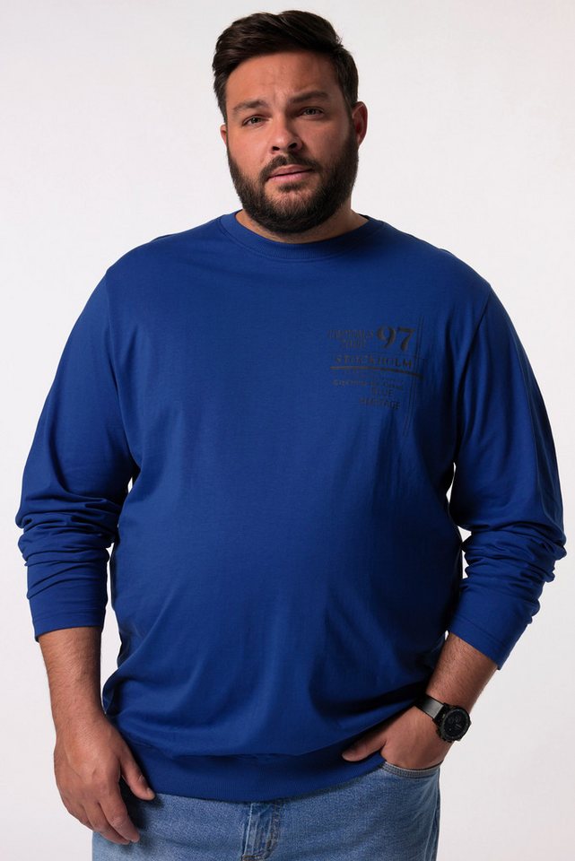 Men Plus T-Shirt Men+ Langarmshirt Bauchfit Brustprint bis 8 XL von Men Plus