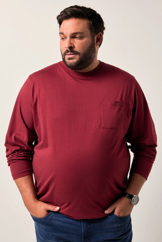 Men Plus T-Shirt Men+ Langarmshirt Brusttasche bis 8 XL von Men Plus