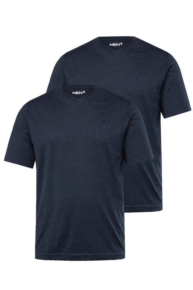 Men Plus T-Shirt Men+ T-Shirt Basic 2er-Pack Halbarm V-Ausschnitt von Men Plus