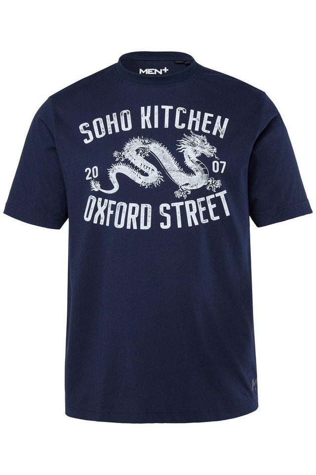 Men Plus T-Shirt Men+ T-Shirt Brustprint Halbarm Rundhals bis 8 XL von Men Plus