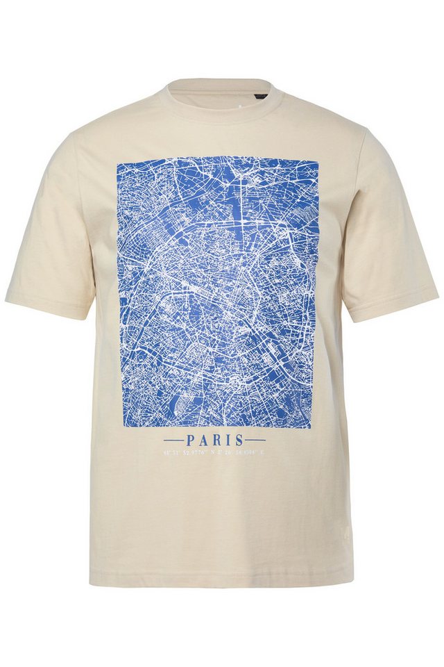 Men Plus T-Shirt Men+ T-Shirt Brustprint Halbarm Rundhals bis 8 XL von Men Plus