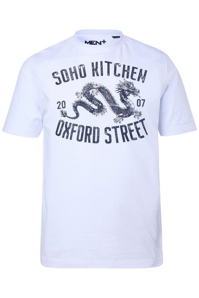 Men Plus T-Shirt Men+ T-Shirt Brustprint Halbarm Rundhals bis 8 XL von Men Plus