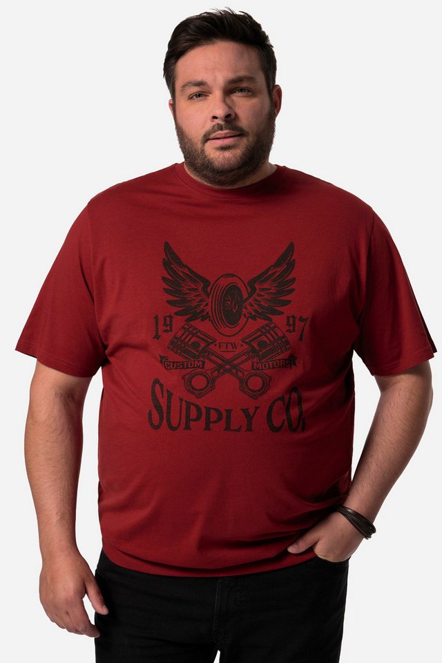 Men Plus T-Shirt Men+ T-Shirt Halbarm Bauchfit Druck vorne bis 8 XL von Men Plus