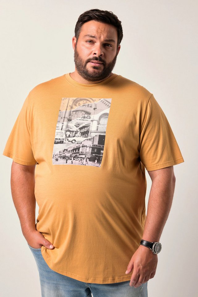 Men Plus T-Shirt Men+ T-Shirt Halbarm Brustprint bis 8 XL von Men Plus