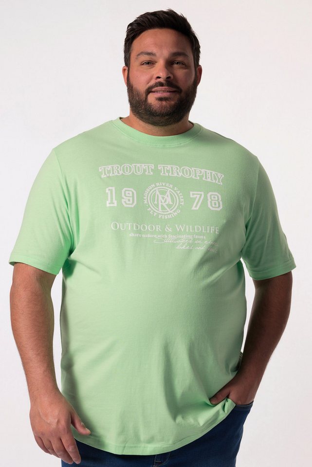 Men Plus T-Shirt Men+ T-Shirt Halbarm Brustprint bis 8 XL von Men Plus