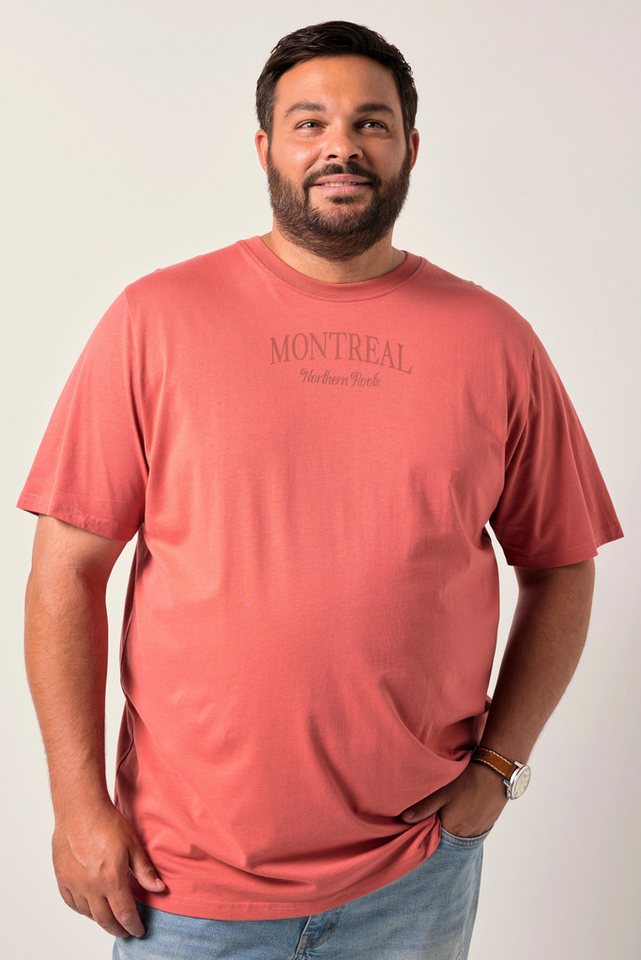 Men Plus T-Shirt Men+ T-Shirt Halbarm Brustprint bis 8 XL von Men Plus