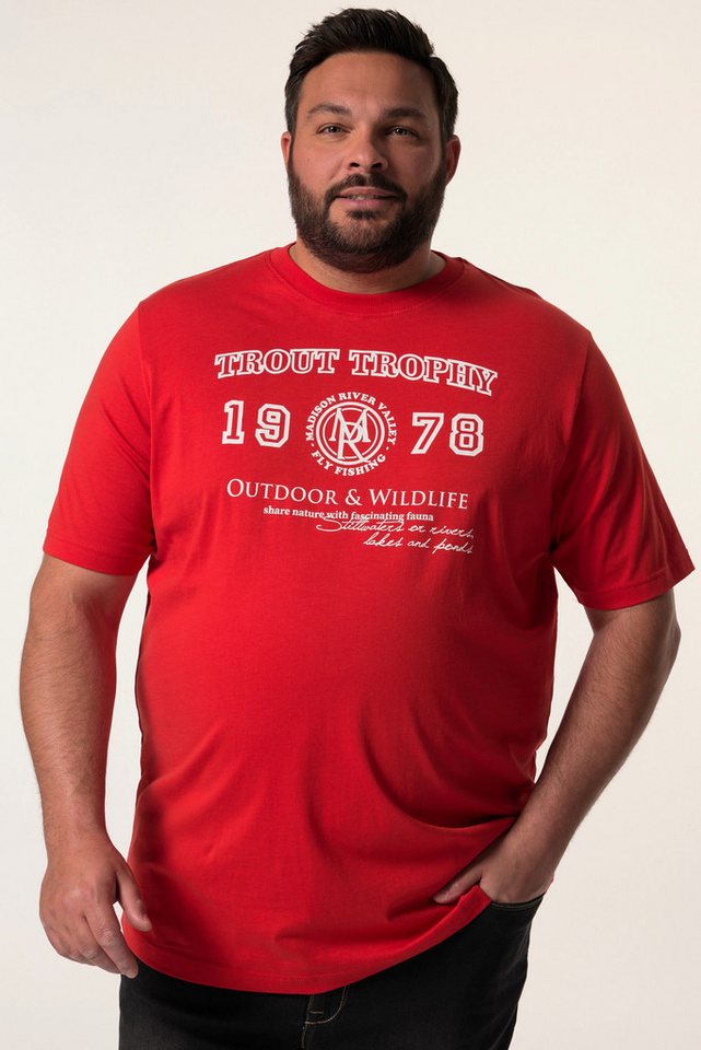 Men Plus T-Shirt Men+ T-Shirt Halbarm Brustprint bis 8 XL von Men Plus