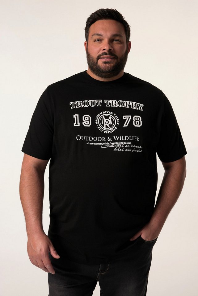 Men Plus T-Shirt Men+ T-Shirt Halbarm Brustprint bis 8 XL von Men Plus