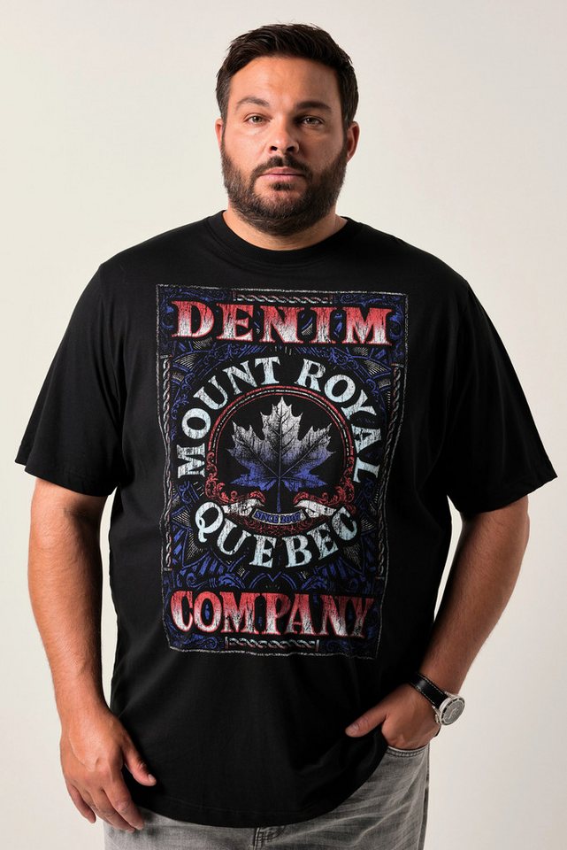 Men Plus T-Shirt Men+ T-Shirt Halbarm Brustprint bis 8 XL von Men Plus