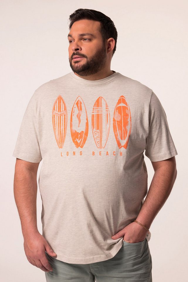 Men Plus T-Shirt Men+ T-Shirt Halbarm Brustprint bis 8 XL von Men Plus