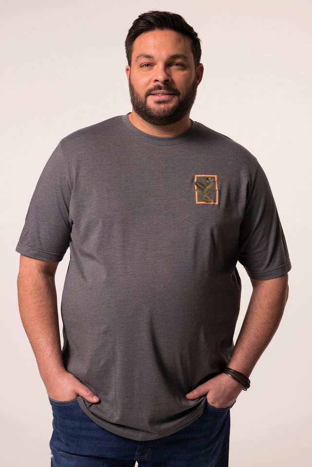 Men Plus T-Shirt Men+ T-Shirt Halbarm Print Melange-Jersey bis 8 XL von Men Plus