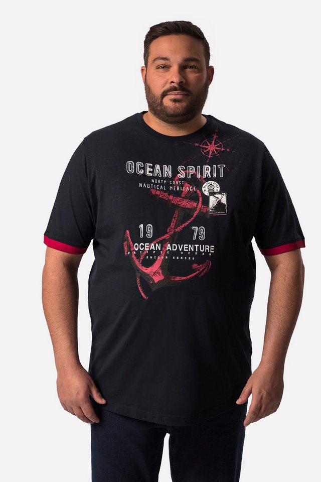 Men Plus T-Shirt Men+ T-Shirt Halbarm großer Print Rundhals von Men Plus