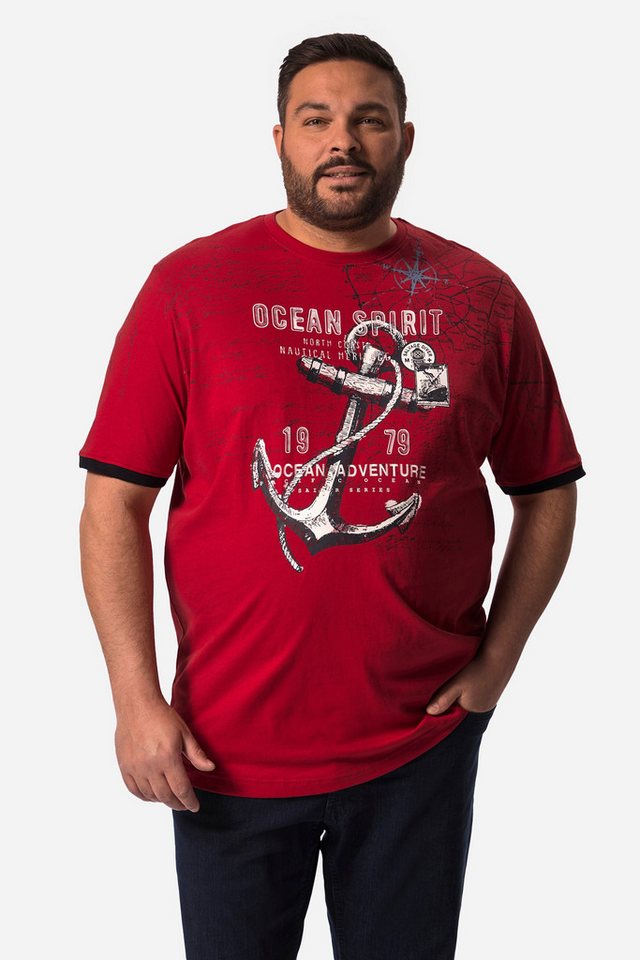 Men Plus T-Shirt Men+ T-Shirt Halbarm großer Print Rundhals von Men Plus