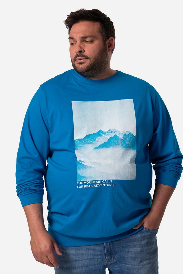 Men Plus T-Shirt Men+ T-Shirt Langarm Bauchfit Druck vorne bis 8 XL von Men Plus