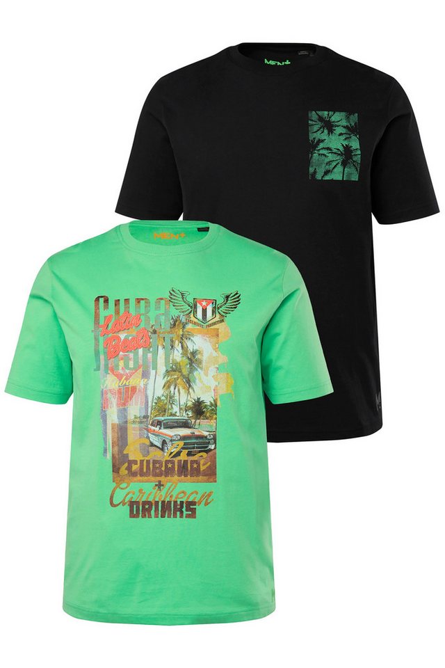 Men Plus T-Shirt Men+ T-Shirts im 2er-Pack Halbarm Druck-Motiv von Men Plus