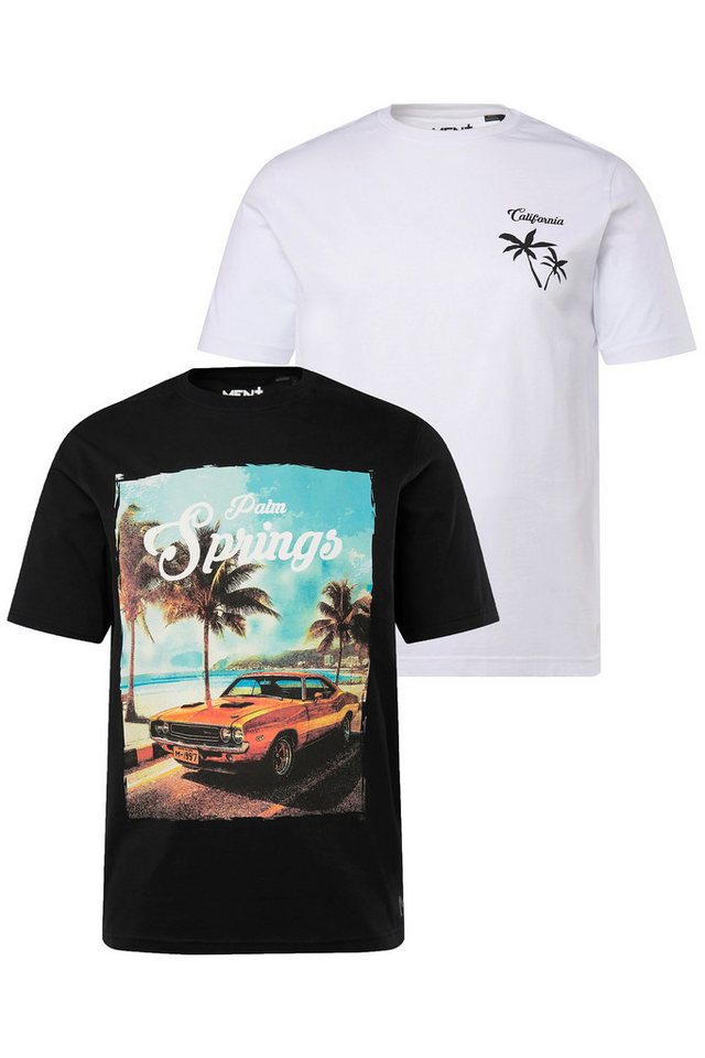 Men Plus T-Shirt Men+ T-Shirts im 2er-Pack Halbarm Druck-Motiv von Men Plus