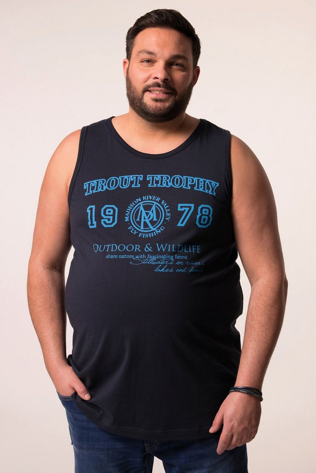 Men Plus T-Shirt Men+ Tanktop Unterhemd Print Rundhals bis 8 XL von Men Plus