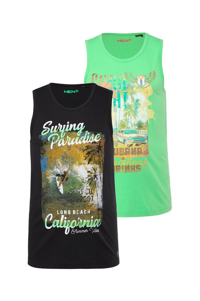 Men Plus T-Shirt Men+ Tanktops im 2er-Pack Print Unterhemd bis 8 XL Men Plus T-Shirt Men+ Tanktops im 2er-Pack Print Unterhemd bis 8 XL von Men Plus