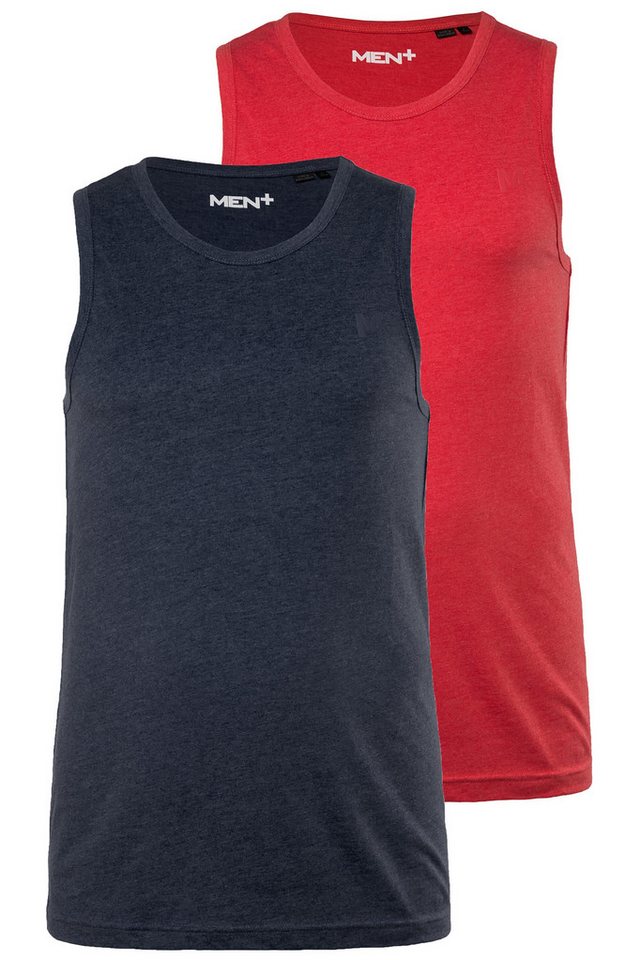 Men Plus T-Shirt Tanktop Basic 2er-Pack Rundhals von Men Plus