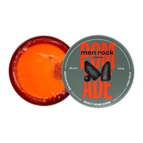 Men Rock Hair Styling Pomade, Pomade auf Wasserbasis mit mittlerem Glanz und hohem Halt, einfach zu verwenden und auswaschbar, ideal für Männer mit klassischen Frisuren, 90 ml von Men Rock