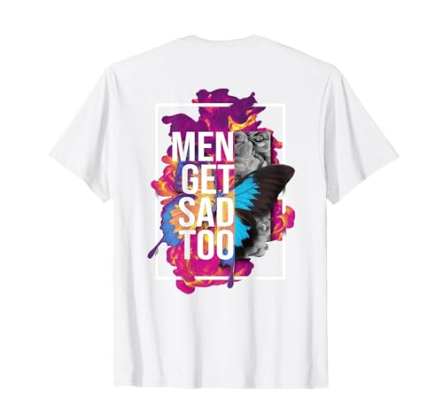 Backprint Vintage Men get sad too T-Shirt von Men get sad too Shop