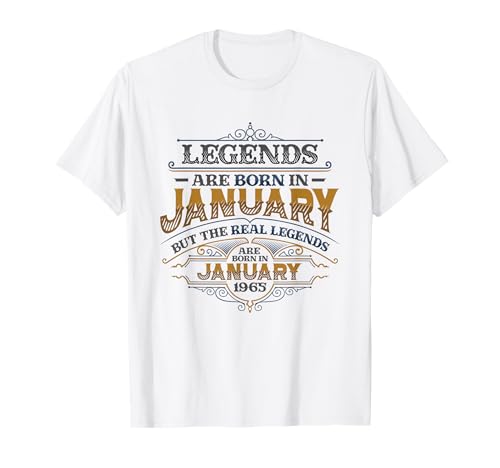 Legends Are Born In Januar 1965 Herren Geburtstag T-Shirt Legends Are Born In Januar 1965 Herren Geburtstag T-Shirt von Men's Birthday 1965
