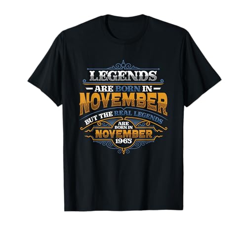 Legends Are Born In November 1965 Herren Geburtstag T-Shirt Legends Are Born In November 1965 Herren Geburtstag T-Shirt von Men's Birthday 1965