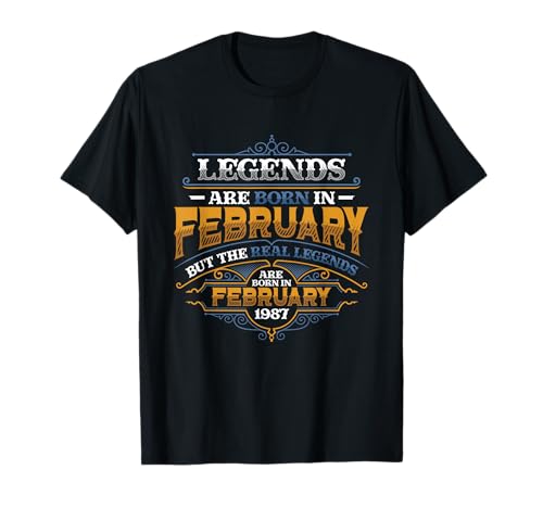 Legends Are Born In Februar 1987 Herren Geburtstag T-Shirt Legends Are Born In Februar 1987 Herren Geburtstag T-Shirt von Men's Birthday 1987