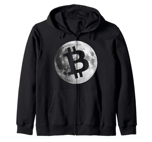 Herren Bitcoin Logo Moon Shirt Kryptowährung Geld Geschenk Geek Kapuzenjacke von Men's Bitcoin T-Shirt
