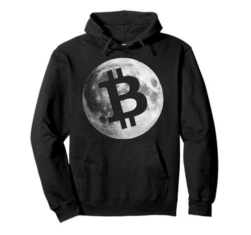 Herren Bitcoin Logo Moon Shirt Kryptowährung Geld Geschenk Geek Pullover Hoodie von Men's Bitcoin T-Shirt