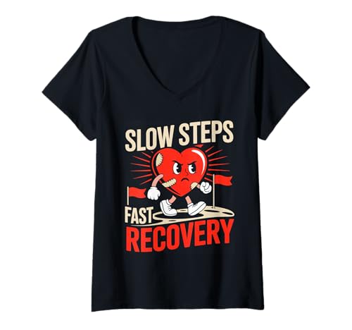 Damen Heart Surgery Recovery Bypass Survivor for Men T-Shirt mit V-Ausschnitt von Men's Heart Surgery Survivor Tees