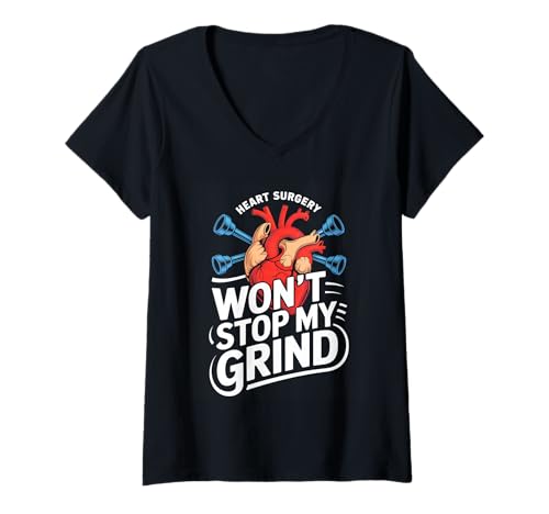 Damen Heart Surgery Recovery Bypass Survivor for Men T-Shirt mit V-Ausschnitt von Men's Heart Surgery Survivor Tees