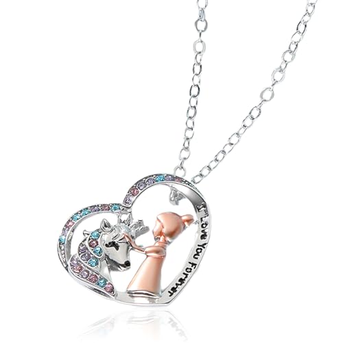 MenYiYDS 1 Pcs Sterling Silber Einhorn Halskette, Einhorn und kleines Mädchen Einhorngeschenk, geschnitzter Einhornanhänger, Geburtstagsgeschenk -Unicorn Jewelry Halskette, Frau und Schwestern MenYiYDS 1 Pcs Sterling Silber Einhorn Halskette, Einhorn und kleines Mädchen Einhorngeschenk, geschnitzter Einhornanhänger, Geburtstagsgeschenk -Unicorn Jewelry Halskette, Frau und Schwestern von MenYiYDS
