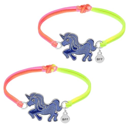 MenYiYDS 2 Pcs BFF-Armband mit Einhorn-Anhänger - Farbwechsel - leuchtend regenbogenfarbenes Freundschaftsarmband - als Einhorn-Geschenk für ein Mädchen oder einen Kindergeburtstag von MenYiYDS