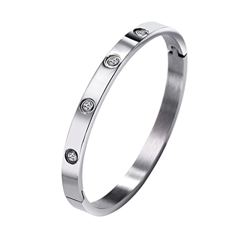 MenYiYDS Damen-Armreif aus Edelstahl stilvolles und liebevoll graviertes Armband mit Verschluss Handgemachte verstellbare Armbänder Wish Schmuck Geschenk für Mutter Tochter (Silber) von MenYiYDS