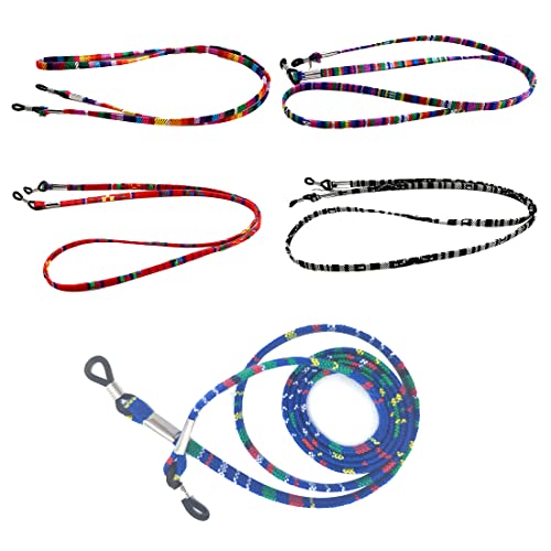 MenYiYDS Brillenband,Packung mit 5 Brillenbändern, Brillenkette mit verstellbarem Brillenseil Lanyard für Männer und Frauen Sonnenbrillen, Lesebrillen von MenYiYDS