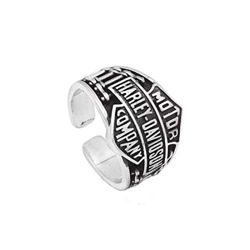 MenYiYDS Ring Silber Schmuck Männlich Lokomotive Wind Harley Einstellbar Retro Classic Partei Frau Paar Exquisite Fashion Einfachheit Geburtstag Gedenken Geschenk von MenYiYDS