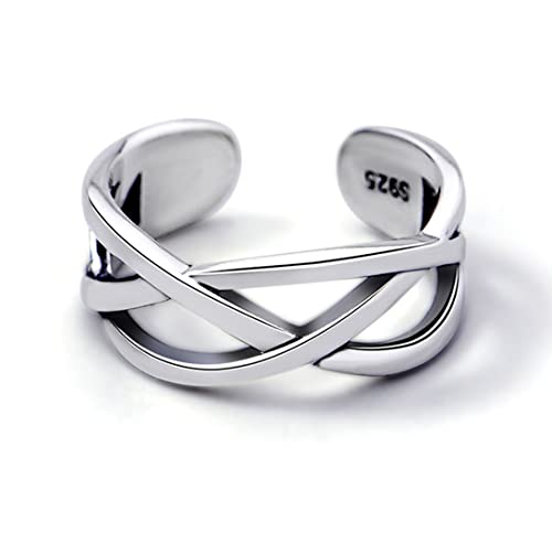 MenYiYDS verstellbare Ringe, verstellbare offene Fingerringe, Daumenring mit Knoten, verstellbarer offener ring romantische Liebes zum Valentinstag (Silber) von MenYiYDS