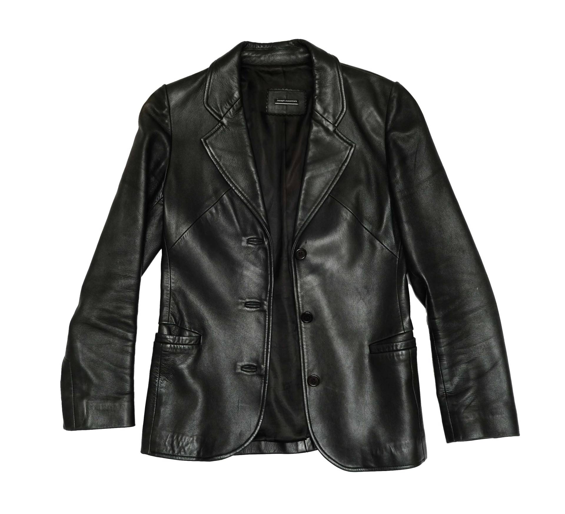 Joseph 1990Er Vintage Jacke Aus Schwarzem Leder, S Joseph 1990Er Vintage Jacke Aus Schwarzem Leder, S von MenageModernVintage